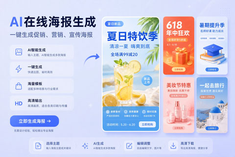 AI海报制作流程示意图