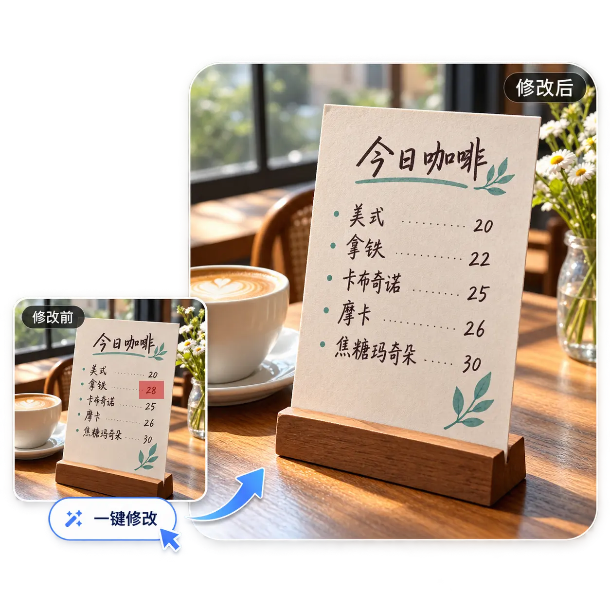专业修改图片文字:菜单价格改字效果自然